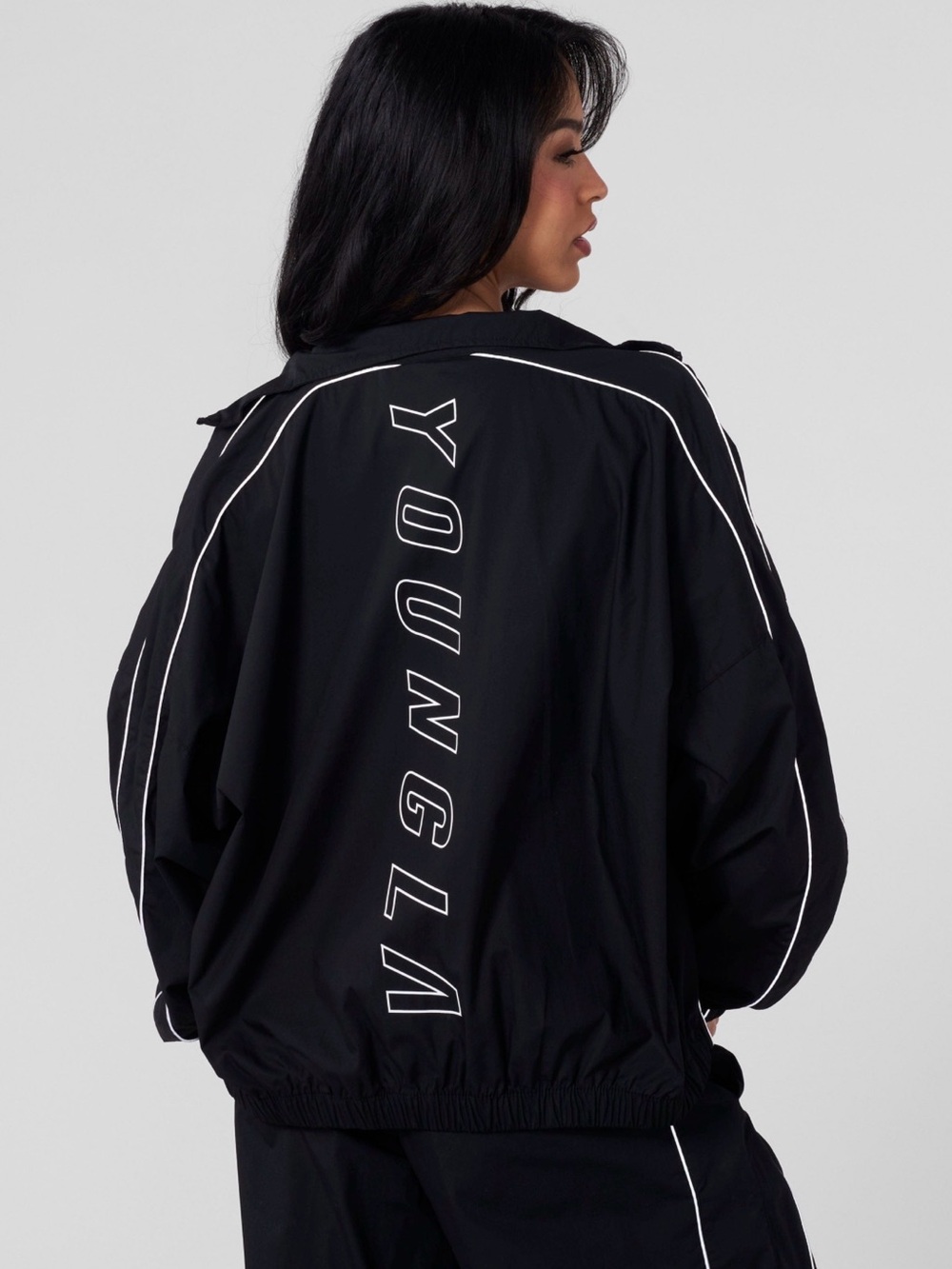 YoungLA Black Flash Windbreaker